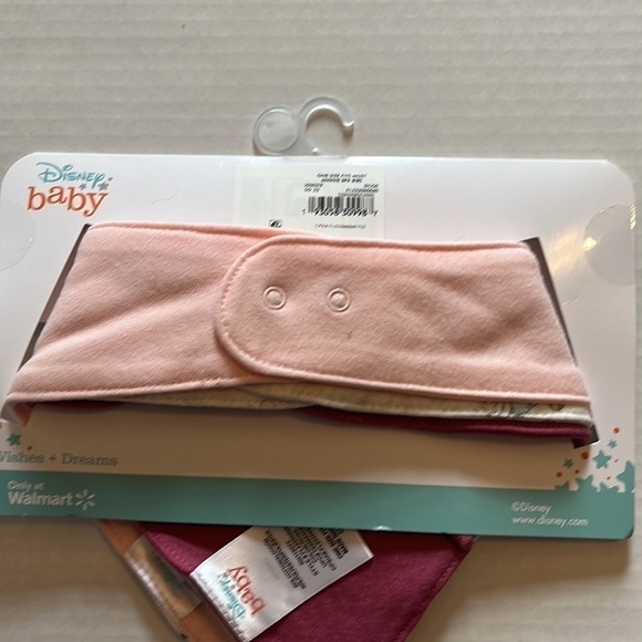 NWT-Disney baby-multi pack bibs. Pink/cream/burgundy to button up in the back. - Picture 5 of 5